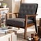 Baxton Studio Sorrento Grey Velvet Upholstered Walnut Finished Wooden Lounge Chair 160-9937 - alternate 8